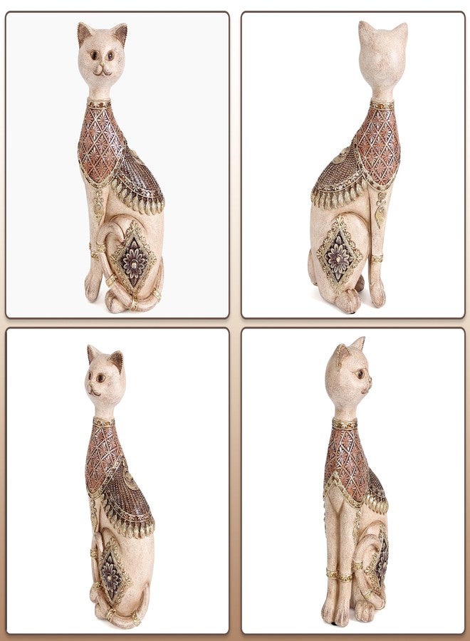 Leekung Cat Statue for Home Decor,Cat Figurine and Sculptures for Shelf Table Desk Bathroom Living Room Bedroom Decor,Vintage Home Décor Accents,Cats Art Themed Decorations,Cats Lover Gifts for Women - Image 5